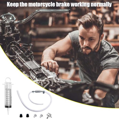 2 Set Brake Bleeder Kit with 2 Brake Bleeder Hose & 2 100ml Syringes | Hydraulic brake maintenance, Fluid transfer tool, Cars, motorcycles, bicycles, DIY garage repair - color: 2 Sets