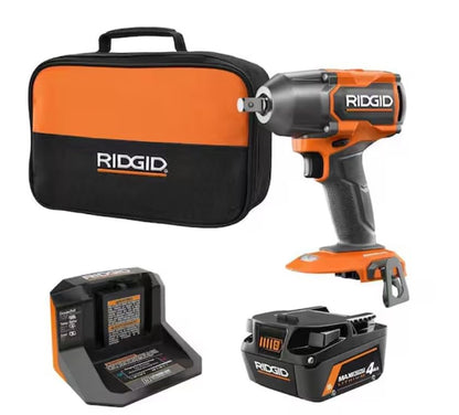 18V BRUSHLESS 4-Mode 1/2 in. MID-Torque Impact Wrench KIT with PIN Detent, 4.0 AH MAX OU