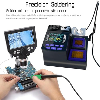 C210 Heat and Soldering Station with Intelligent Temperature Control, Constant-Temperature, Digital Display, High Power, Triple Functions for Precision Soldering Irons Electronic Soldering Kit