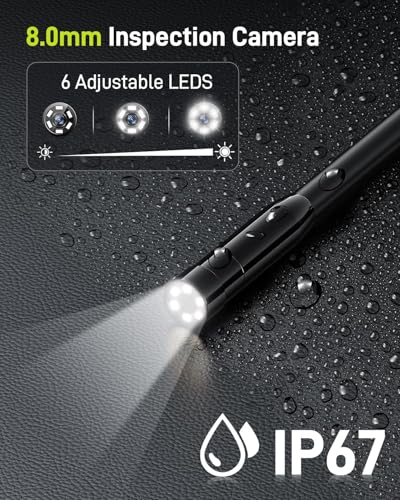 Anykit Endoscope Camera with Light, 1080P Industrial Endoscope Camera | 4.3 Inch HD Screen, 0.3 Slim Probe, in 16.5 FT Semi-Rigid Probe, IP67 Waterproof for Engine Pipe Wall Inspection