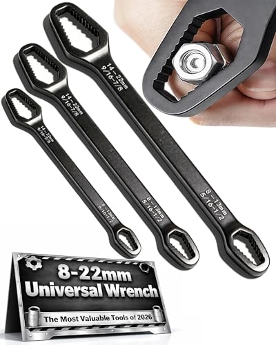 Universal Car Torx Wrench, Universal Self Adjusting Wrench, Double Ended Torx Wrench, Adjustable Double-Sided Wrench, 8-22mm Universal Wrench Receive for Home Car Repair (A+B+C(3pcs)) - color: A+b+c(3pcs)