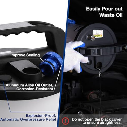WORKPRO 3L Vacuum Brake Bleeder Kit, Pneumatic Brake Bleeder for One Person | 1L Brake Fluid Refill Bottle, 22 Adapters, Air Coupler & Gloves, Brake Bleeding Tool for Various Vehicles, Motorcycles