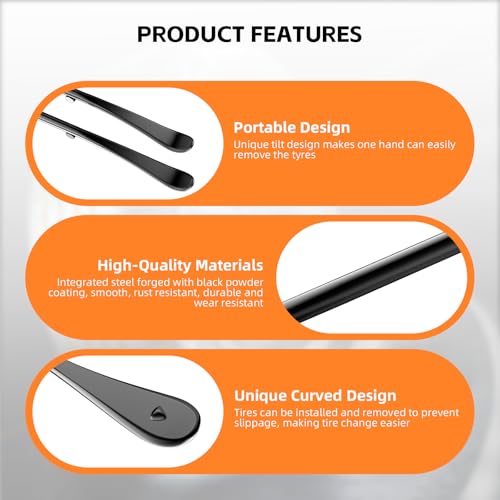 2 Pack 38 Inches Tire Crowbar Spoon Set, Forged 40Cr Steel Tire Mount & Demount Tools, Heavy Duty Tire Changing Pry Bar Kit for Car Truck SUV Bus Taxi Motorhome - size: 2 Pack 38 "x 38"