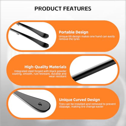 2 Pack 38 Inches Tire Crowbar Spoon Set, Forged 40Cr Steel Tire Mount & Demount Tools, Heavy Duty Tire Changing Pry Bar Kit for Car Truck SUV Bus Taxi Motorhome - size: 2 Pack 38 "x 38"