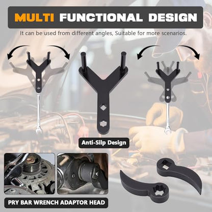 Suspension Shock Absorber Tool Kit - Strut Spreader, Steering Knuckle Separator, Pry Bar Wrench Adaptor, Lower Control Arm Pry Tool for Easy Car Suspension Disassembly & Assembly