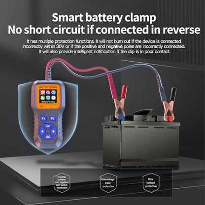 AZIJYV Battery Tester, Car Battery Tester K1S, Battery Load Tester 12V-30V Lead-Acid Battery Digital Automotive Battery Analyzer Can test automotive, electric vehicle, and motorcycle batteries