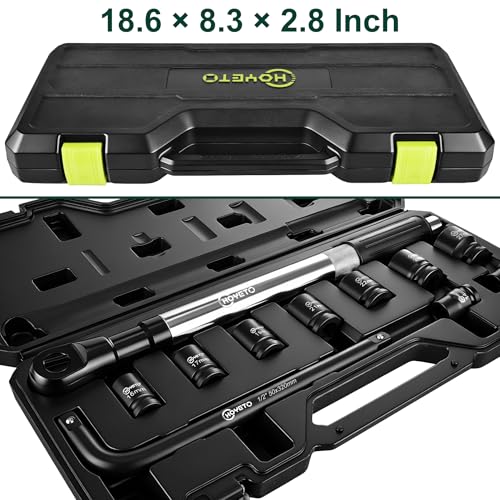 Offset Extension Wrench, 11 Piece 1/2" Offset Extension Wrench Impact for Electric Drill with 9 Impact Socket, 1/2" drive handle, Multifunctional Electric Ratchet Wrench, Slim for Tight Spaces - color: 11pcs-banshou