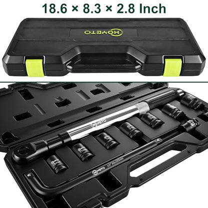 Offset Extension Wrench, 11 Piece 1/2" Offset Extension Wrench Impact for Electric Drill with 9 Impact Socket, 1/2" drive handle, Multifunctional Electric Ratchet Wrench, Slim for Tight Spaces - color: 11pcs-banshou