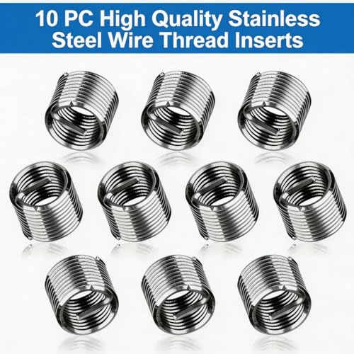 M12 X 1.5 Thread Repair Kit, Metric Helicoil Kit with HSS Drill Bit, 10PC Wire Thread Inserts - size: M12 x 1.5mm