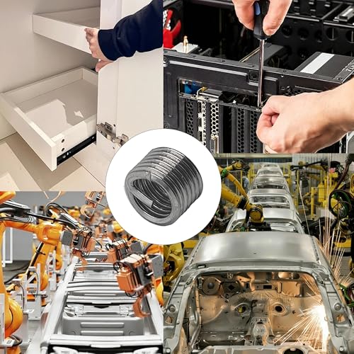 50PCS M6 x 1mm x 1.5D Wire Thread Inserts, 304 Stainless Steel Helical Coil Repair Kit, Metric Wire Sleeve for Stripped Threads in Metal Components - size: M6 x 1mm x 1.5D