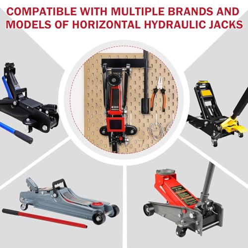 Floor Jack Stand Wall Mount Rack Organizer, Car Hydraulic Trolley Jack Stand Holder Storage Brackets for Tower Racing Trailer Accessories Tool