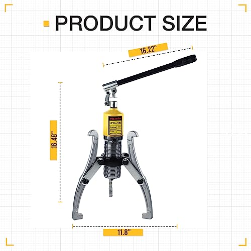 10 Ton Hydraulic Gear Puller Kit – 2 or 3 Jaws Bearing Hub Separator with Case for Hubs, Bearings, Gears - size: 15 Ton