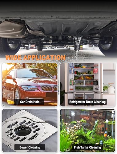 EVOULTES Auto Sunroof Drain Cleaning Tool | 120 Inch Flexible Pipe Brush, PVC Hose, Nylon Bristles, Car Sunroof, Windshield Wiper Drain Hole - size: 120 Inch (1-Pack)