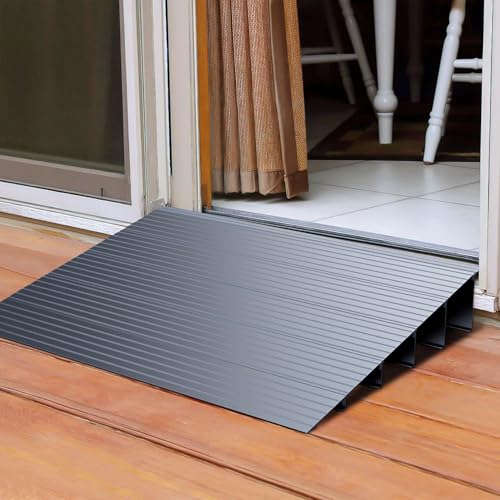 Nilight Door Threshold Ramp, 5" Rise Portable Aluminum Wheelchair Door Entry Ramps for Sheds Doorways Home Steps - size: 5" Rise