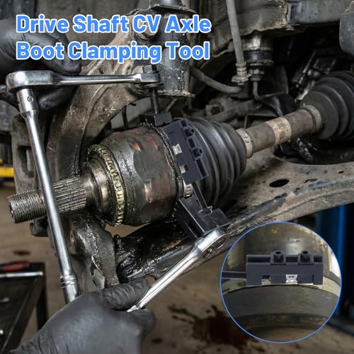 Axle Boot Clamp Tool, with 20 PCS 304 Stainless Steel Single Ear Hose Clamp, Drive Shaft CV Axle Boot Clamps Removal and Installation Tool (10pcs Small+ 10pcs Large)