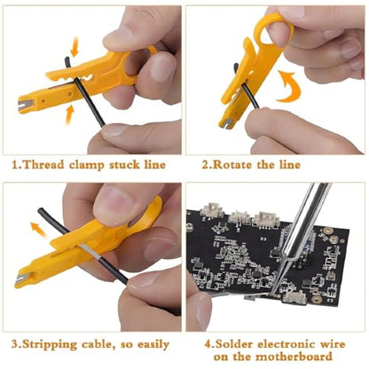 Electric Soldering Iron, Adjustable Temperature Soldering Iron Kit, 5pcs Solding Tips, Digital Multimeter Kit, Multi Tester, NCV, TRMS 6000 Counts, Smart Auto-Ranging, Voltage Tester