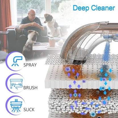 600W Portable Wet/Dry Vacuum Spot Cleaner - Multi-Purpose Carpet Cleaning Machine for Pillows, Curtains, Bed Sheets, Mattresses, Sofas, Cars & Plush Toys (All Fabric Surfaces)