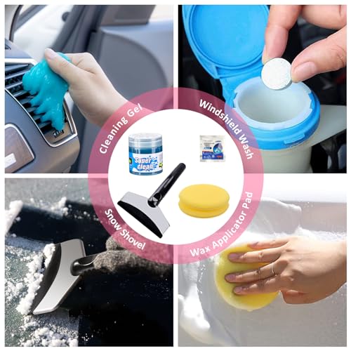 41Pcs Car Cleaning Wash Kit Interior Detailing Cleaner Kit with High Power Handheld Vacuum, Collapsible Bucket, Windshield Tool, Snow Shovel, Tire Brush, Complete Car Care Tools, Pink - color: Pink, size: 41Pcs