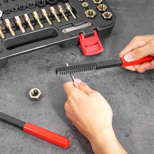 VEVOR Thread Restorer Kit 61Piece Thread Chaser Set - UNC UNF and Metric Thread Restorer Tool wit Thread Files Storage Case - Heat Treated Steel for Mechanics DIY Enthusiasts - size: 61PCS, style: SAE&METRIC