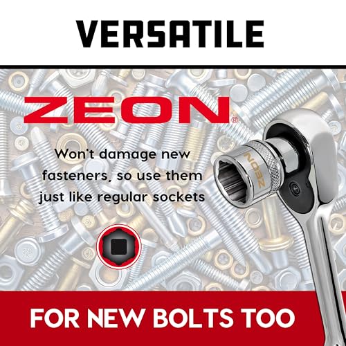 Powerbuilt 28-Piece Zeon Socket Set, SAE & Metric Rounded Fastener Grip Sockets with XT90 90-Tooth Ratchet, Extensions & Storage Tray - 941763 - size: Metric and SAE