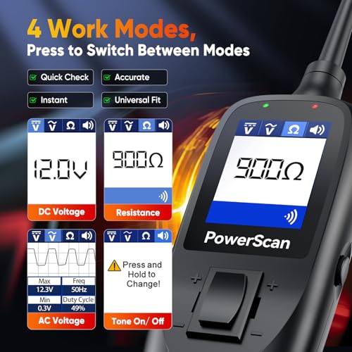 Autel PowerScan PS100 Power Circuit Probe Kit, 2026 Automotive Electrical Circuit Tester, Relay & Fuse Test Tool, Short Breaker Finder, Wire Tracer for All Cars, Ground Check AC/DC Voltage 40ft Cable