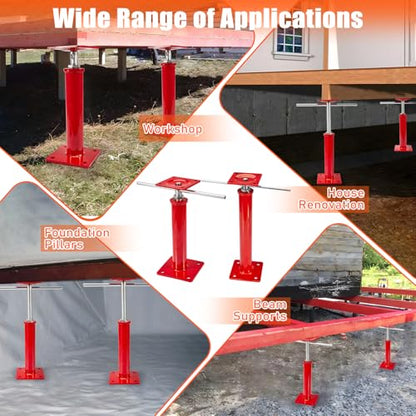 House Jacks for Leveling Crawlspace, 16" - 21" Height Range, 11023 lbs Max Load Capacity, House Floor Jacks Post Pole for Leveling, 2 Pack - size: 16" - 21" (2 Pack)