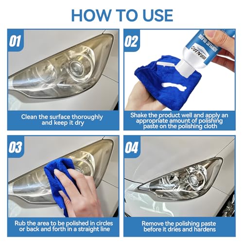 Plastic Polishing Compound, High Gloss Restoration&Scratch Removal | Acrylic Polish Polishing Paste for Car, Furniture, Metal Surface Repair Products, 150ml White