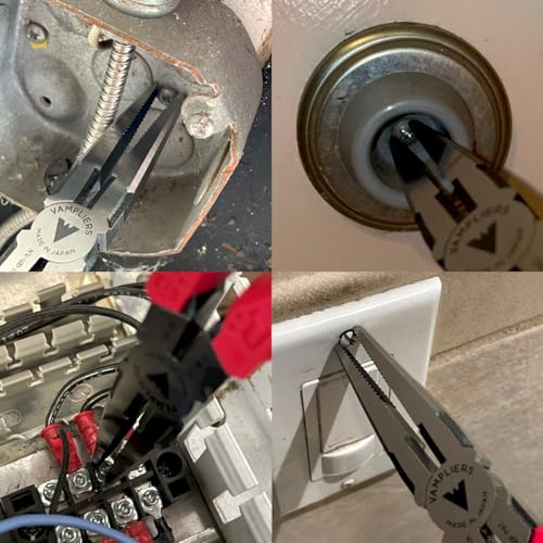 VAMPLIERS 7.5" Stripped Screw Extractor Needle Nose Pliers. Made in Japan. Time-Saving Long Nose Screw Removal Plier for Removing Damaged Fasteners in Confined Spaces. - style: 7.5" Long Nose Pliers