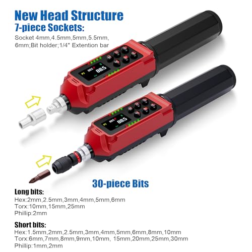 ANPUDS Digital Torque Screwdriver, 1.5-88.5 in-lbs (0.15-10 Nm), ±1% Accuracy 1/4" Drive Inch-Pound Torque Screwdriver Set with Buzzer, Vibration & LED Alerts for Bike, Electronics & Repair - size: 1.5-88.5 in-lbs/0.15-10 Nm