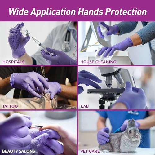 MedPride Powder-Free Nitrile Exam Gloves, Iris Blue, Medium, Box/100 - size: Medium (Pack of 100)