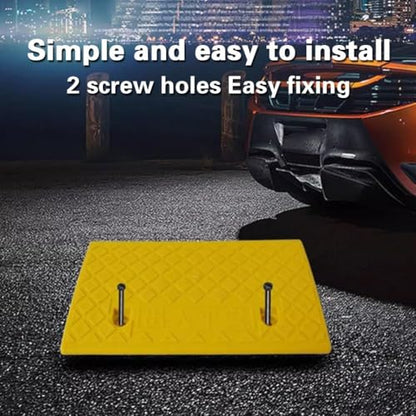 Lightweight Curb Ramps Plastic Driveway Ramp Portable Threshold Ramp Set for Sidewalk Car Scooter Bike Motorcycle Wheelchair Golf Cart(Black,19.7x10.6x3.1in)(Yellow,19.7x8.7x2.0in)