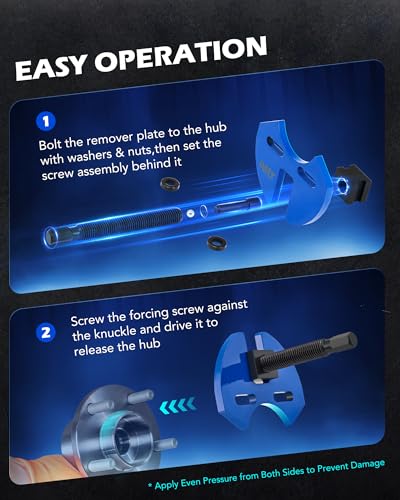 Orion Motor Tech OMT Wheel Hub Removal Tool Kit, Wheel Hub Buster Puller | Wheel Bearing Hub Remover Tool Set Compatible with 5 6 8 Lug Hub Assemblies on Cars and Trucks