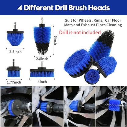 Qydipclin 41Pcs Car Detailing Kit, Car Detailing Brush Set, Car Wash Cleaning Kit, Car Detailing Brushes, Professional Car Care Kit for Interior Exterior Wheels, Blue - size: 41pcs