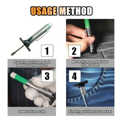 Car Tire Tread Depth Gauge, Tire Tread Gauge Color Coded, Professional Tire Thread Depth Meter Tool in 32nds, Suitable for Most Car Models (2 PCS) - size: 2 PCS