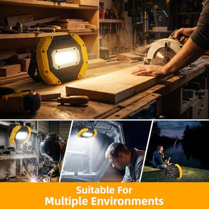20W Rechargeable Work Light, 2000LM Super Bright Portable LED Flood Light, 7 Modes with Power Indicator, 180° Adjustable Stand Magnetic Base for Job Site, Car Repair, Camping, Outdoor - size: 5.75 inches
