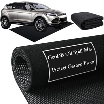 Oil Spill Mat, 72"x60" Heavy Duty Absorbent Grease Garage Floor Protector Under Car Auto Repairs, Oil Change Leak Resistant Rubber Mat for Driveway Tractor Mower, Black - size: 72" x 60"-Nonslip Black