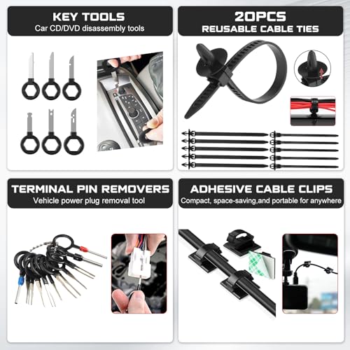 330pcs Car Trim Removal Tool Set - Auto Upholstery Pry Kit with Clip Pliers, 120 Retainer Clips, Stereo Keys, Hooks. POM Plastic Dashboard Door Panel Fastener Remover (330Pcs-BLACK) - style: 330Pcs-BLACK