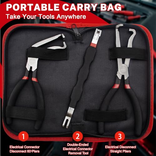 SBGGRL３Pcs Automotive Electrical Connector Pliers and Terminal Pin Removal Tool Set,37960/37980/13120 Electric Wire Plug Disconnect for Car Push Tab Style Plugs Separator - size: 3Pcs Connector Disconnect Pliers Kit