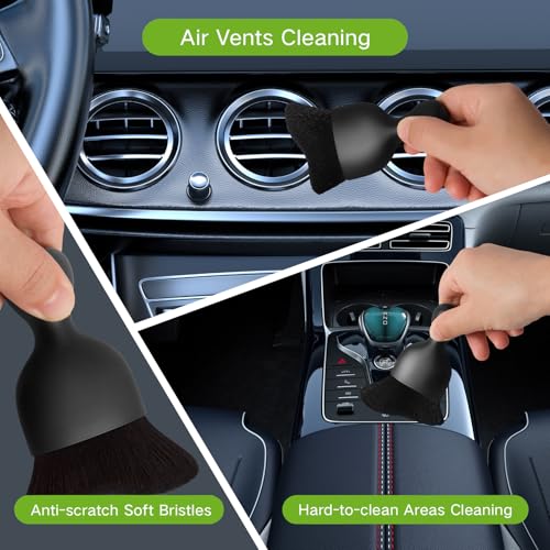 Qydipclin 10pcs Windshield Cleaning Tool Inside Car Window Cleaner Wash Kit with 4 Reusable Microfiber Pads 1 Spray Bottle and Extendable Handle Interior Auto Glass Wiper Kit, Blue&Green - color: Blue & Green