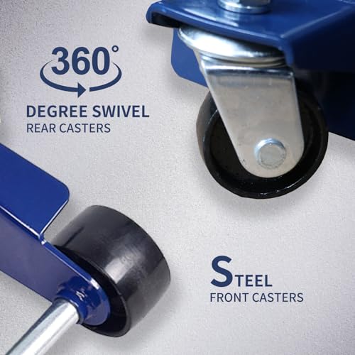 Eisen Heavy duty 3 Ton Floor Jack For All Terrain Vehicle Low Profile Hydraulic Jack, Steel Service Jack Quick Rise With Double Pump Quick Lift | Wide Lifting Range| Swivel Saddle| Rear Casters| Stable Support| Blue Finish