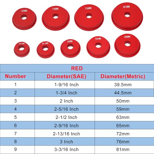 Bearing Press Kit, 10pc Bearing Race and Seal Driver Set with Seal Driver and 9 Adapters - size: 10 Piece Bearing Press Kit