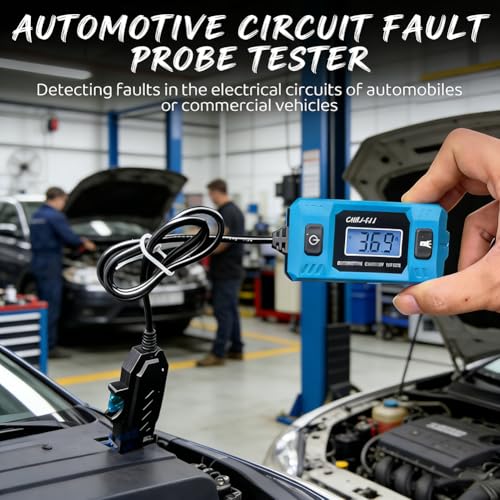 Automotive Circuit Fault Probe Tester - 20A 48V-High-Precision Current Tester, 2-in-1 Wire Tracer Short Finder, Built-in Front Light, Automotive Electrical Circuit Diagnostic Tool