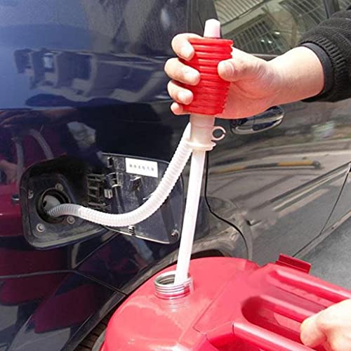 Manual Fuel Siphon Pump, Manual Squeeze Plastic Oil Transfer Pump with 56cm Flexible Hose for Car Oil Change, Automotive Fluid Transfer, Gasoline and Lubricant Transfer