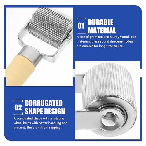 4pcs Tire Repair Tools Hand Roller Set with Smooth Rolling Action and Lightweight Wood and Iron Material for Effective Car Tire Patch Adhesion and Sound Deadening