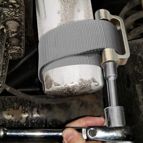 Oil Filter Strap Wrench - 1/2" Drive Filter Strap Wrench | For Replace Auto Truck RV Motorcycle Oil Filter and Water Filter