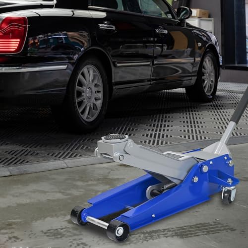 5 Ton Heavy Duty Hydraulic Floor Jack, Low Profile Steel Service Jack, Dual Piston Quick Lift, CE Certified - size: 5T Low Profile 3.54" Min Height