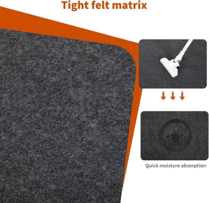 Towallmark Garage Floor Mat 7.4' x 17', Thick Premium Felt with Waterproof Backing, Heavy Duty Oil Absorbent Non-Slip Mat Protects Garage Floor for Large SUV, MPV, Pickup Truck & RV - size: 7.4' x 17'