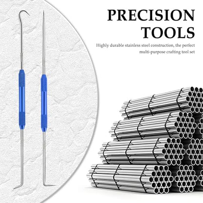 Salior 2PCS CarbonSteel Hook Tool and Pick Set,Double End Pick and Hook Set Auxiliary Dismantling Fittings,Universal O Ring Pick Set and Hook Tool Car Accessories Fit for Most Cars (Blue) - color: Blue