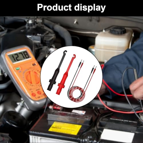 2PCS Multimeter Automotive Test Leads Kit with Wire Piercing Probe Clip, 4mm Banana Plug Extension Test Leads and Insulation Puncture Probe Set for Diagnostic Electrical Testing