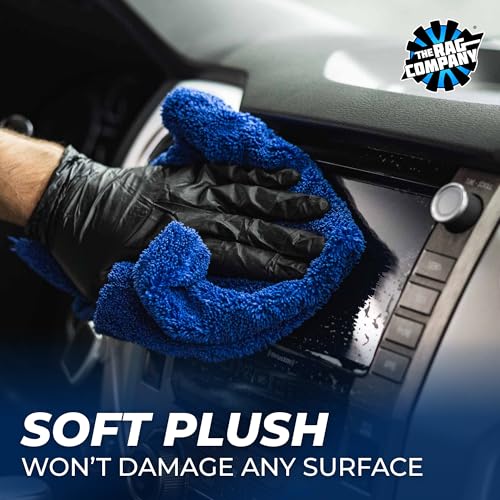 The Rag Company - Creature Edgeless Auto Detailing Towels (10-Pack) Professional 70/30 Blend, Dual-Pile Plush Microfiber, Buffing & Polishing, 420gsm, 16in x 16in, Royal Blue - color: Royal Blue